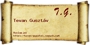 Tevan Gusztáv névjegykártya